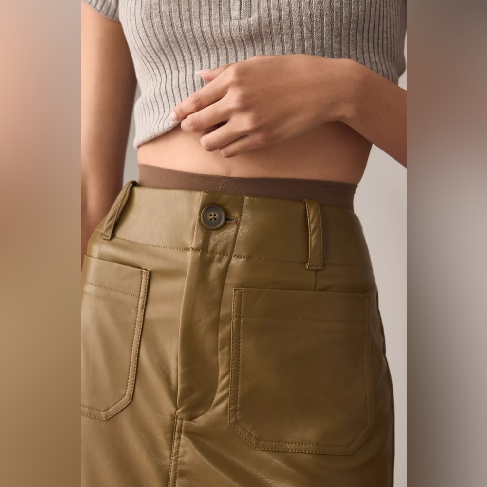 The Colette Faux Leather Maxi Skirt by Maeve - Picture 3 of 11